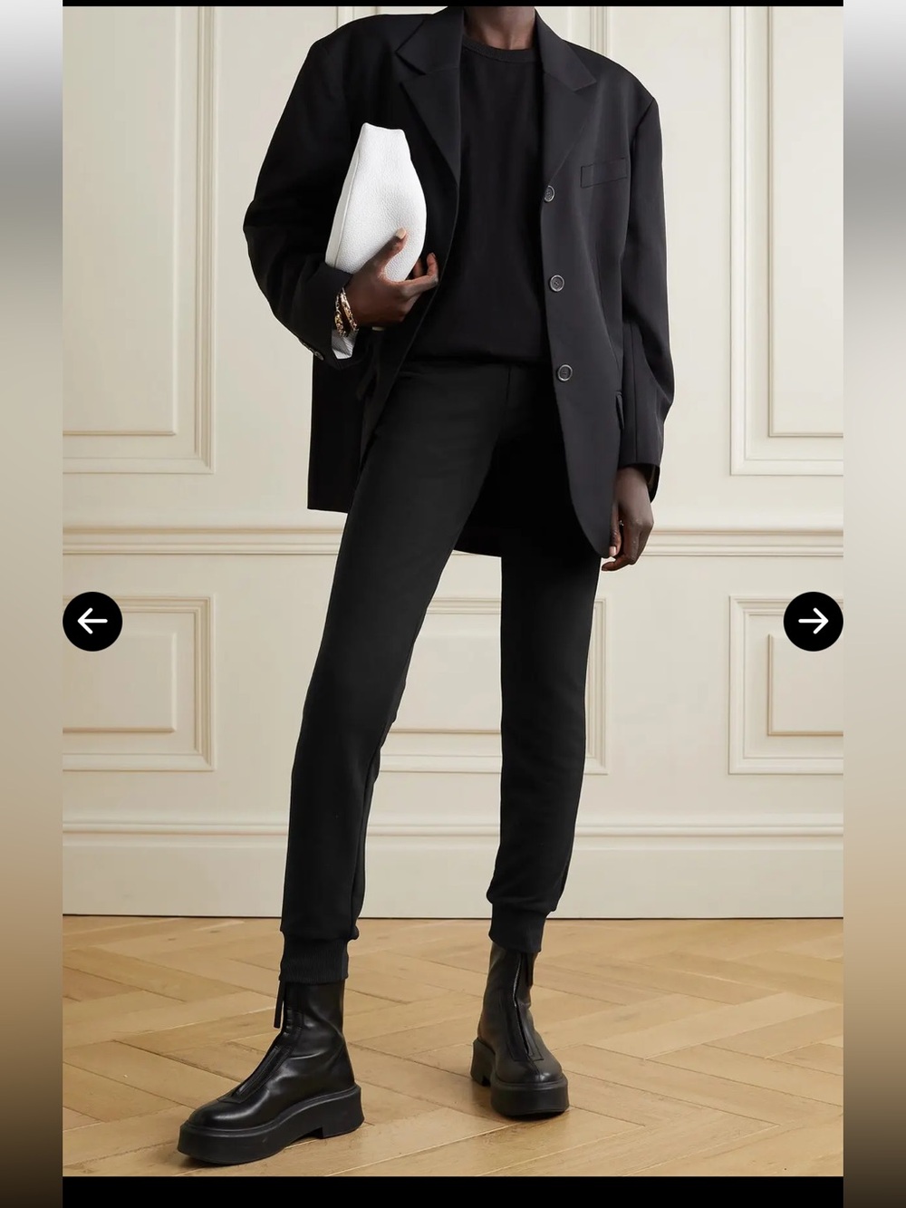 L’agance Moss black stretch jersey track pant joggers EUC M